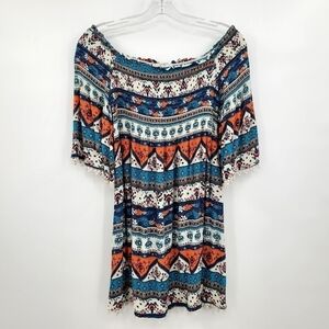 Umgee Cotton Blend Crotchet Detail Boho Mini Dress